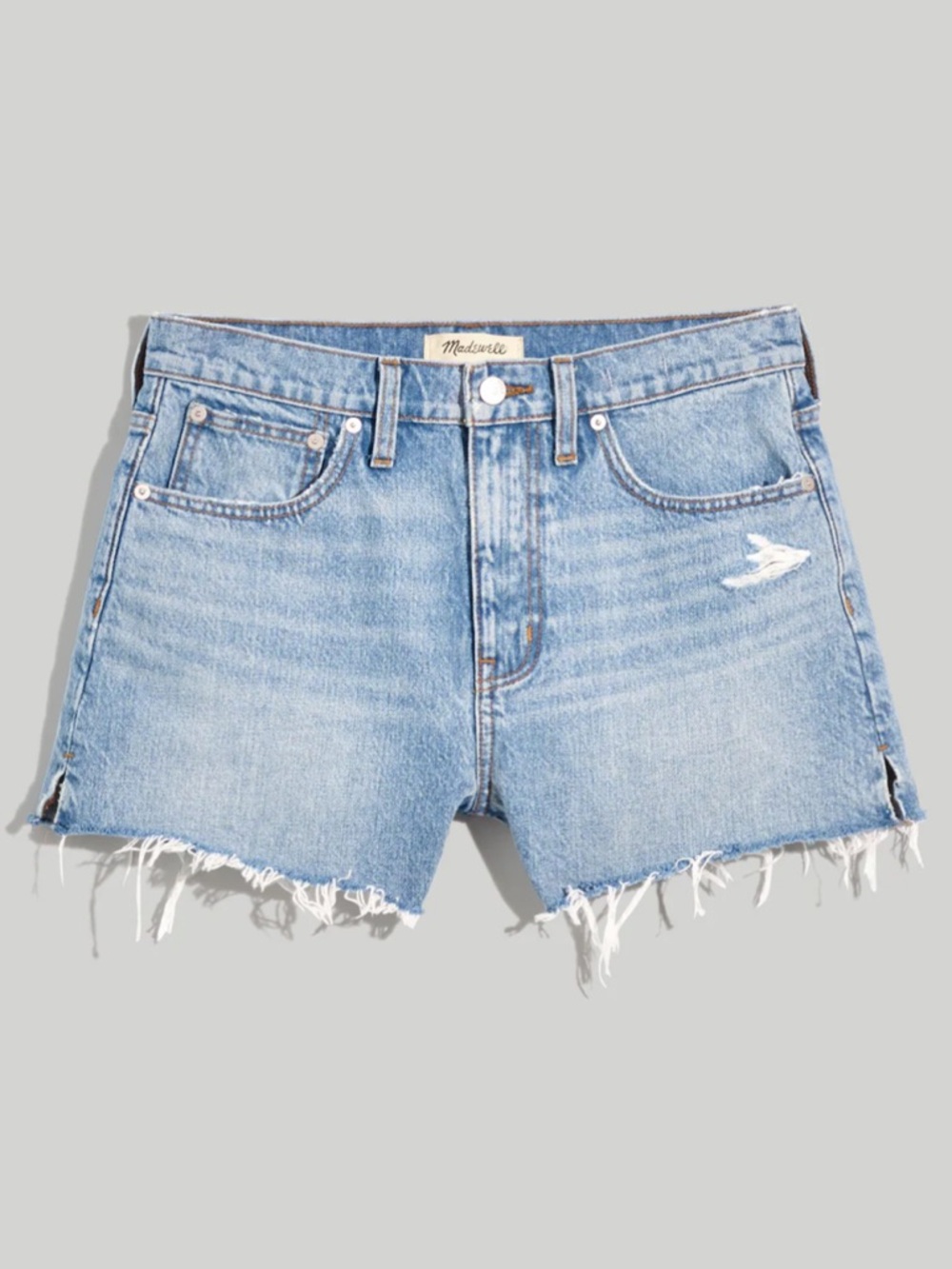 Madewell Relaxed Denim Shorts in Madera Wash: Side-Slit Edition